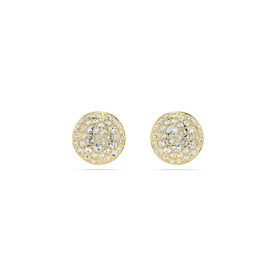 Swarovski Sublima Gold Tone 10mm Crystal Cluster Stud Earrin