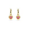 Thumbnail Image 4 of Swarovski Chroma Gold Tone & Red Zirconia Heart Shaped Drop Hoop Earrings