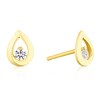 Thumbnail Image 1 of 18ct Yellow Gold Cubic Zirconia Open Pear Shape Earrings