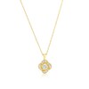Thumbnail Image 1 of 18ct Yellow Gold 16+2" Cubic Zirconia Flower Twist Pendant