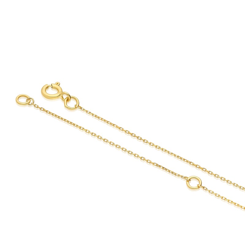 Main Image 3 of 18ct Yellow Gold 16+2" Cubic Zirconia Flower Twist Pendant