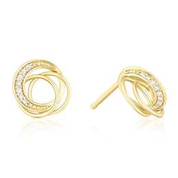 18ct Yellow Gold Cubic Zirconia Circle Earrings