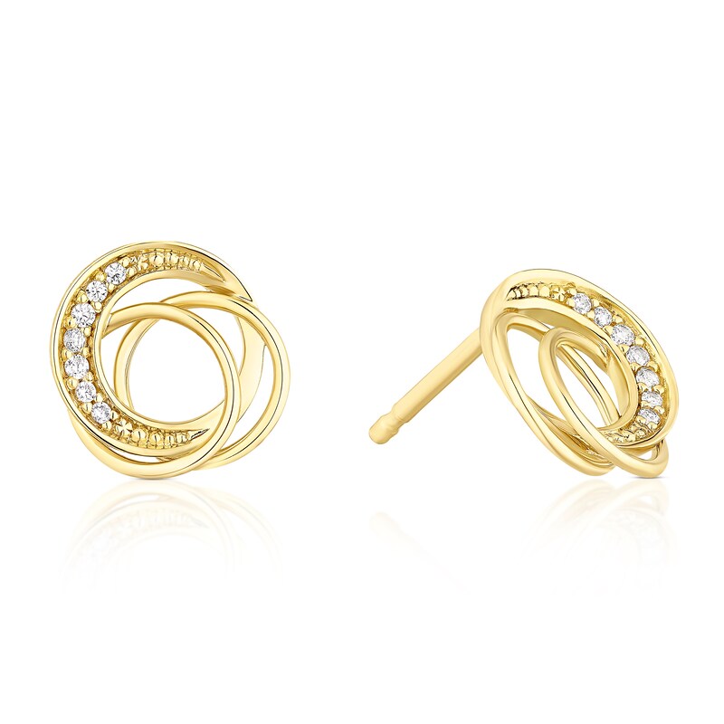 Main Image 1 of 18ct Yellow Gold Cubic Zirconia Circle Earrings