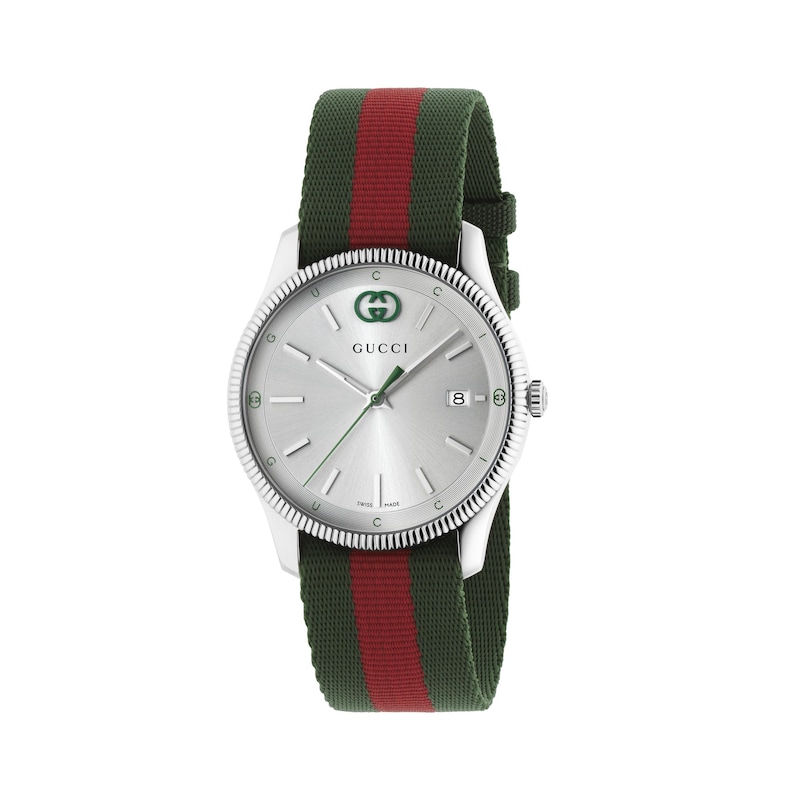 Main Image 1 of Gucci G-Timeless 38mm Green & Red Nylon Strap Watch