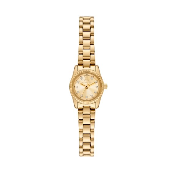 Women's Michael Kors Lexington Three Hand Gold Tone Stainless Steel Watch