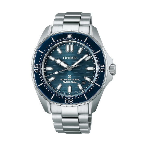 Men's Seiko Prospex Diver Scuba Mechanical Polygonal Cobalt Dial & Stainless Steel Watch