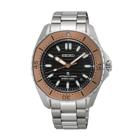 Men's Seiko Prospex Diver Scuba Mechanical Polygonal Ocean Grey & Bronze Tone Bracelet Exclusive Watch
