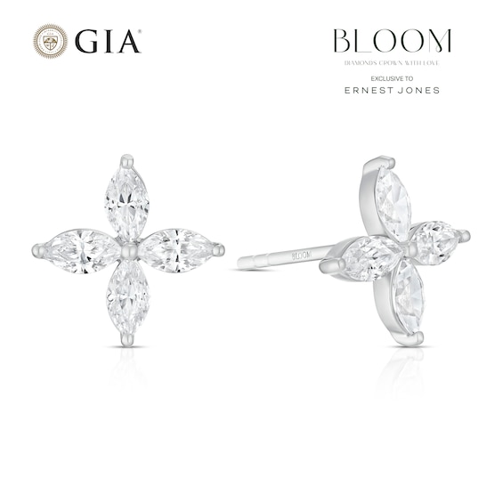 BLOOM Paris Platinum 0.80ct Lab Grown Diamond Marquise Stud 