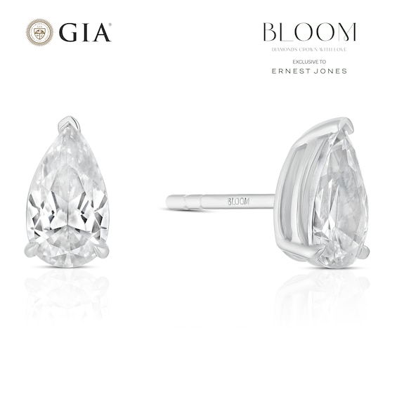 BLOOM Capri 14ct White Gold 1ct Lab Grown Diamond Pear Earrings