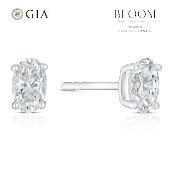 BLOOM Vienna 14ct White Gold 0.50ct Lab Grown Diamond Oval Earrings