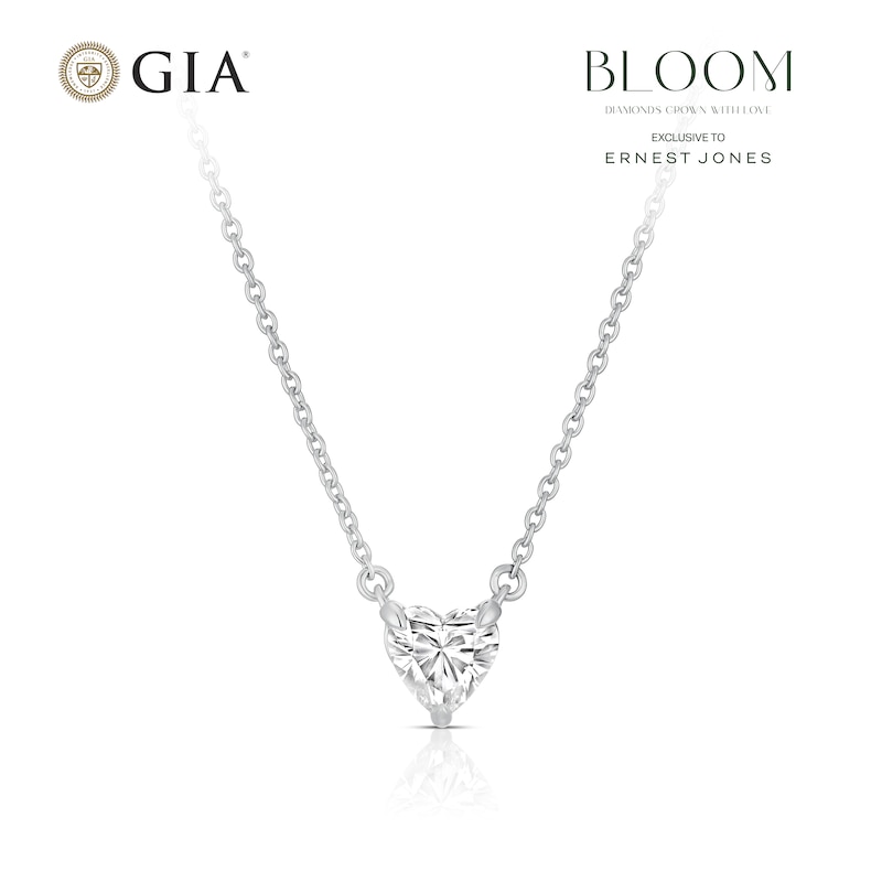 Main Image 1 of BLOOM Florence 14ct White Gold 0.50ct Lab Grown Diamond Heart Pendant