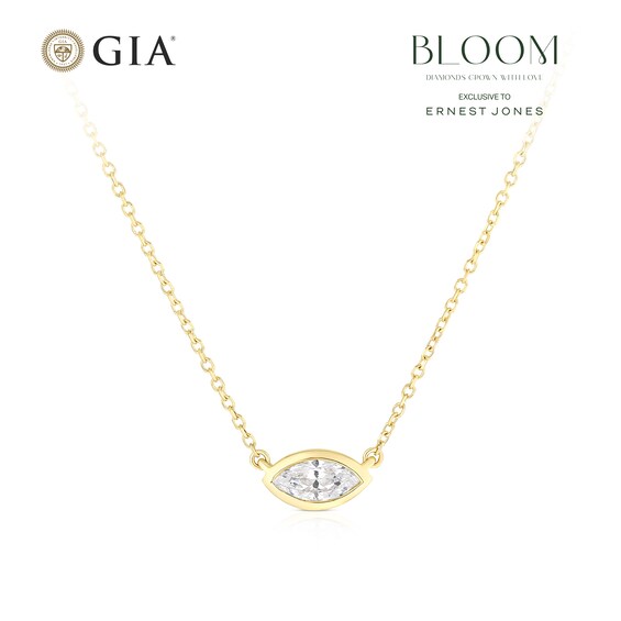 BLOOM Seville 14ct Yellow Gold Seamless 0.30ct Lab Grown Diamond Marquise Pendant