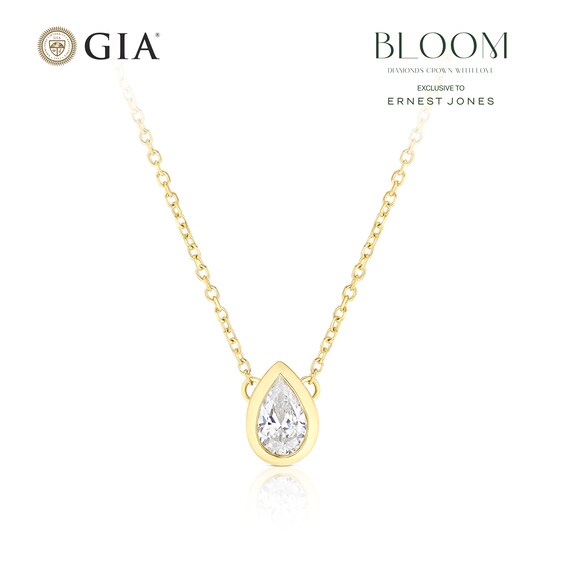 BLOOM Seville 14ct Yellow Gold Seamless 0.30ct Lab Grown Diamond Pear Pendant