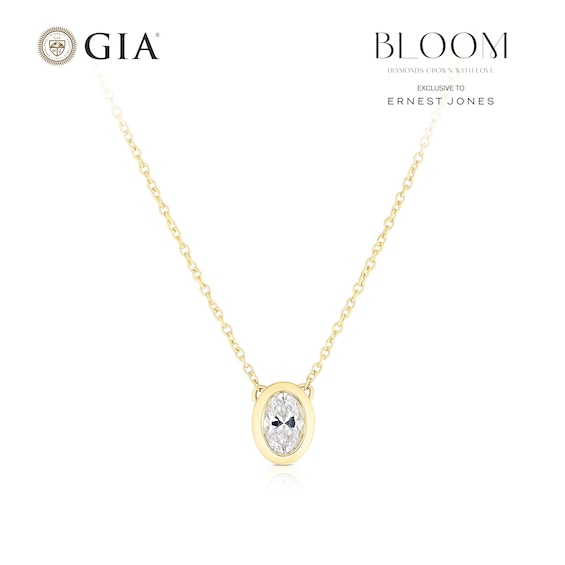 BLOOM Seville 14ct Yellow Gold Seamless 0.30ct Lab Grown Diamond Oval Pendant