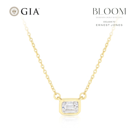 BLOOM Seville 14ct Yellow Gold Seamless 0.30ct Lab Grown Diamond Emerald Pendant