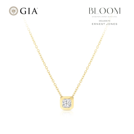 BLOOM Seville 14ct Yellow Gold Seamless 0.30ct Lab Grown Diamond Square Radiant Pendant
