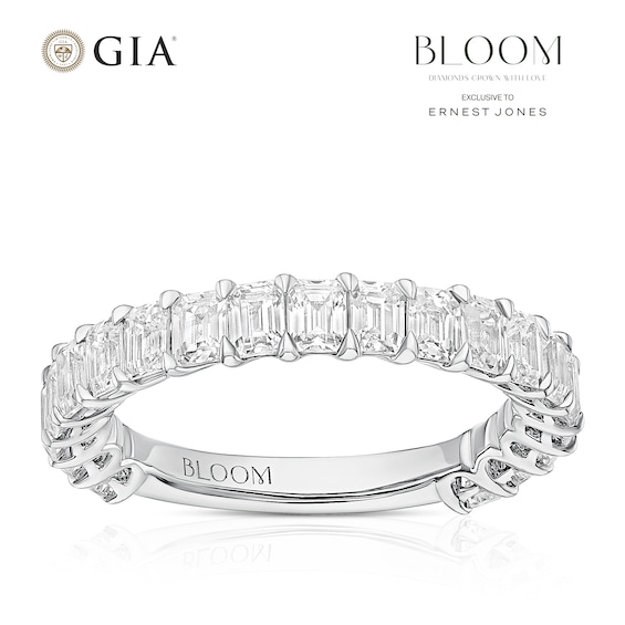 BLOOM Rome Platinum 2ct Lab Grown Diamond Emerald Eternity Ring