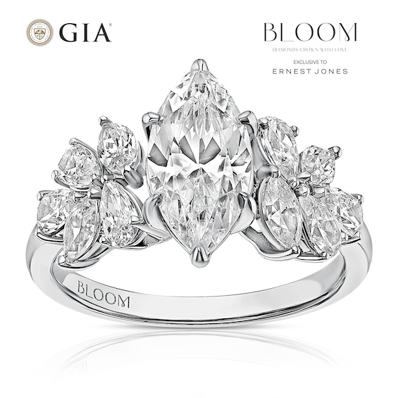 BLOOM Paris Platinum 2.50ct Lab Grown Diamond Marquise Flora