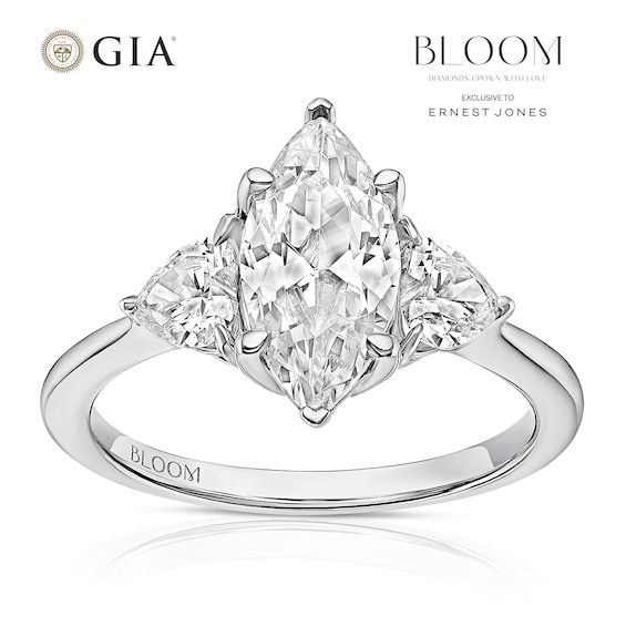 BLOOM Paris Platinum 2.30ct Lab Grown Diamond Marquise and H
