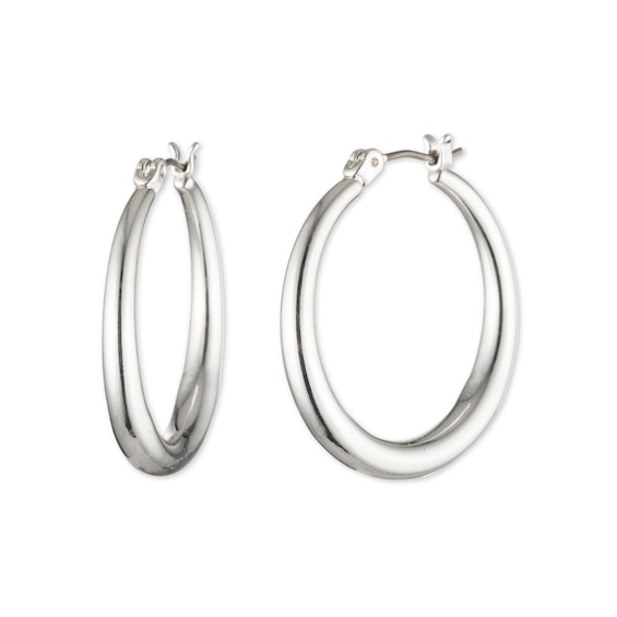 Women's Lauren Ralph Lauren Silver Tone 30Mm Gradual Hoop Earrings