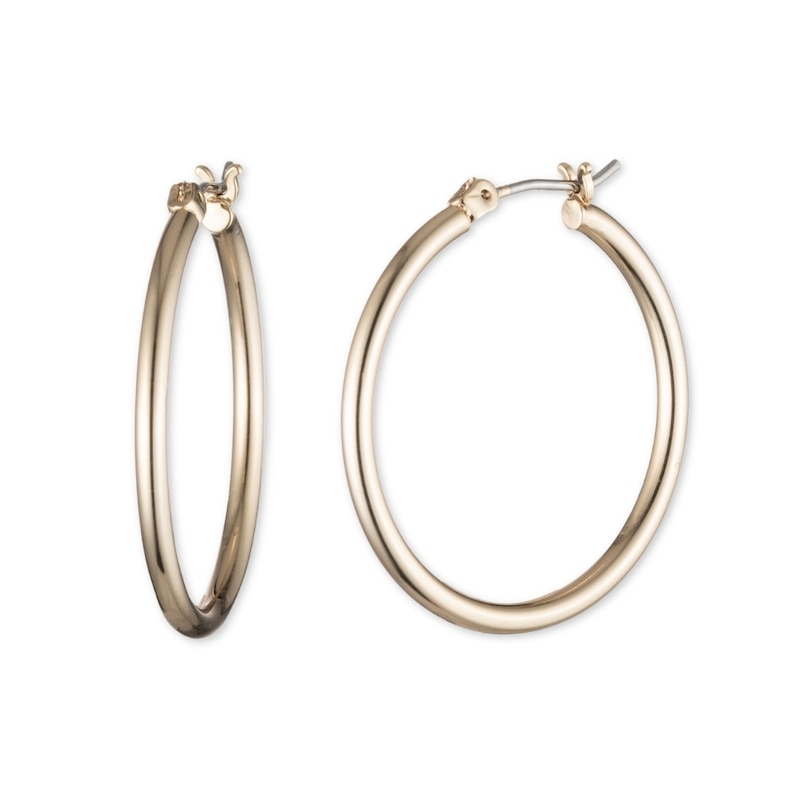 Main Image 1 of Lauren Ralph Lauren Medium Thin Gold Tone 25mm Hoop Earrings