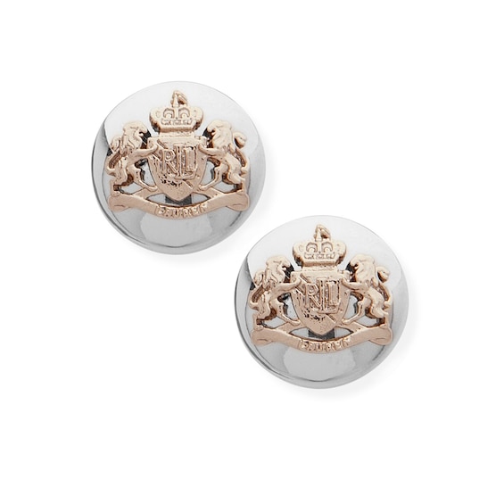 Lauren Ralph Lauren Two Tone Crest Tone Stud Earrings