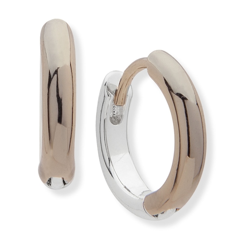 Main Image 1 of Lauren Ralph Lauren Two Tone 11mm Huggie Earrings