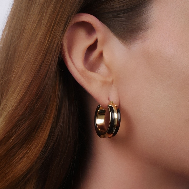 Main Image 2 of Lauren Ralph Lauren Gold Tone 20mm Tortoise Hoop Earrings