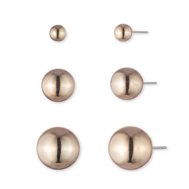 Main Image 1 of Lauren Ralph Lauren Gold Tone Trio Stud Earrings Set