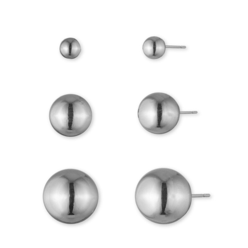 Main Image 1 of Lauren Ralph Lauren Silver Tone Stud Trio Earrings Set