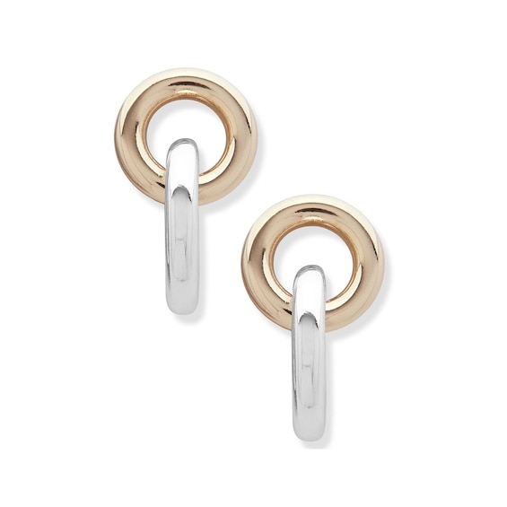 Women's Lauren Ralph Lauren Gold Tone & Silver Tone Interlink Drop Earrings