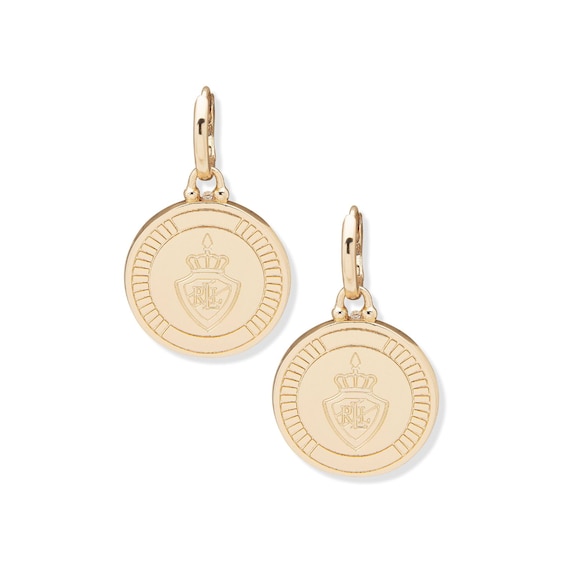 Women's Lauren Ralph Lauren Gold Tone Crest Drop Earrings