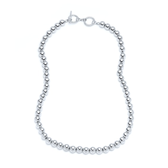 Lauren Ralph Lauren Silver Tone 17 Bead Collar Necklace