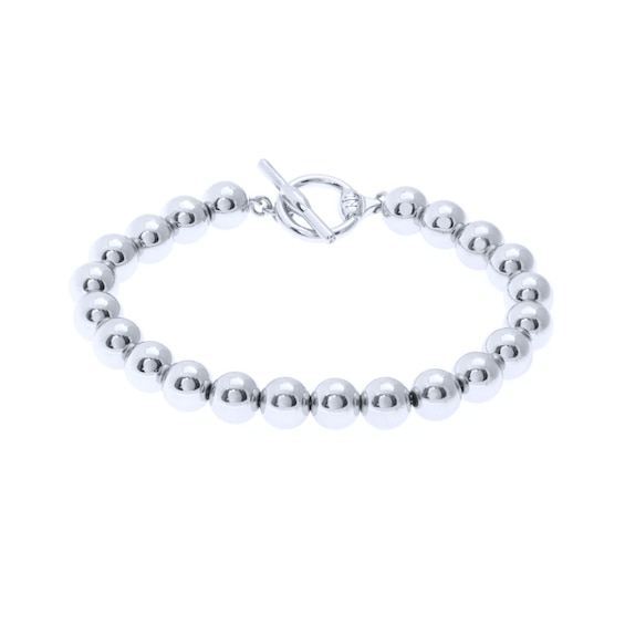 Lauren Ralph Lauren Silver Tone 7.8 Bead Flex Bracelet