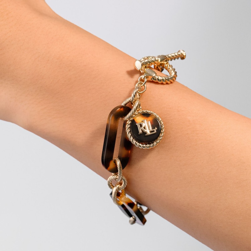 Main Image 2 of Lauren Ralph Lauren Gold Tone 7.5"  Tortoise Flex Bracelet