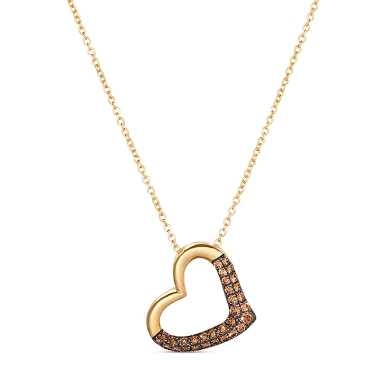Le Vian 14ct Yellow Gold Chocolate 0.25ct Diamond Open Heart