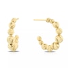 Thumbnail Image 1 of 9ct Yellow Gold 15mm Textured Ball Hoop Earrings