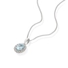 Thumbnail Image 2 of 9ct White Gold 16+2" 0.15ct Diamond & Aquamarine Pendant Necklace