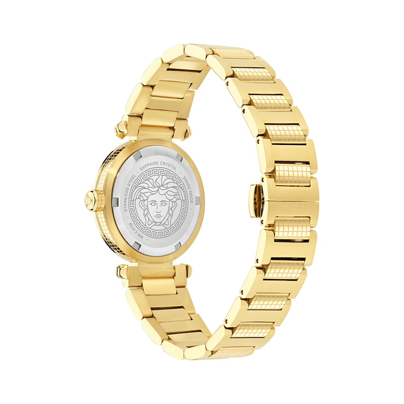 Main Image 2 of Versace 35mm Greek Black Dial Gold Tone Bracelet Watch