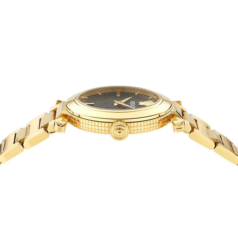 Main Image 3 of Versace 35mm Greek Black Dial Gold Tone Bracelet Watch