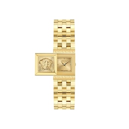 Versace 25mm Reveal Hidden Dial Gold Tone Bracelet Watch