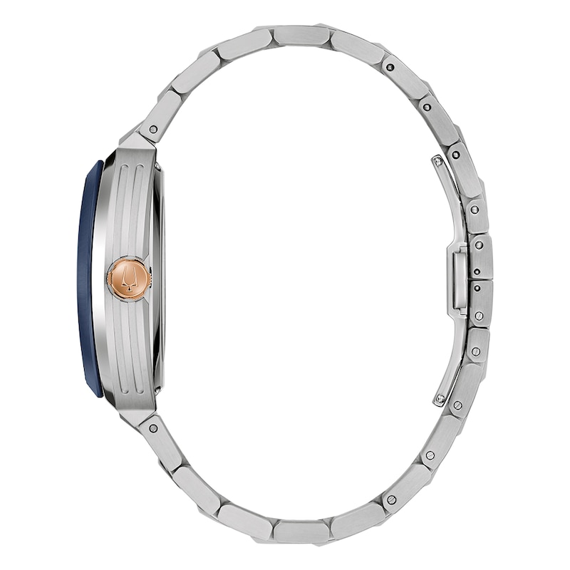 Main Image 2 of Bulova Maquina Men's Blue Skeleton Dial Curve Glass Stainless Steel Watch