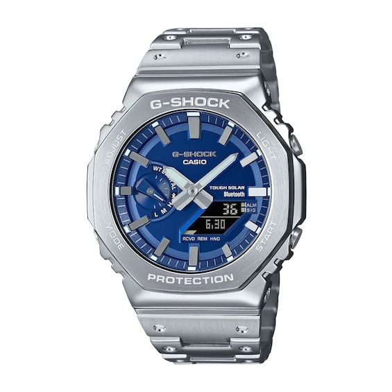 Men's G-Shock Gm-B2100ad-2Aer Full Metal Blue Dial & Stainless Steel Bracelet Watch