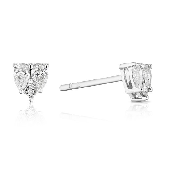 9ct White Gold 0.30ct Diamond Heart Shaped Earrings