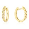 Thumbnail Image 1 of 9ct Yellow Gold Diamond Twist Hoop Earrings