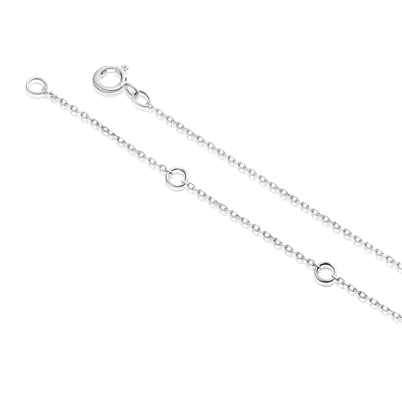 Main Image 3 of 9ct White Gold 18" Diamond Open Clover Shaped Pendant Necklace