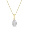 Thumbnail Image 1 of 9ct Yellow Gold 18" 0.10ct Diamond Cluster Pendant Necklace