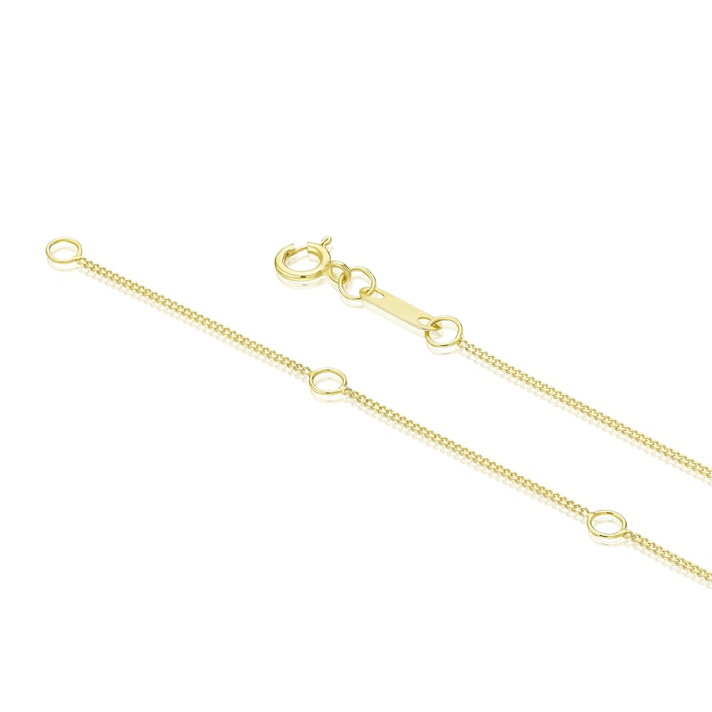 Main Image 3 of 9ct Yellow Gold 18" 0.10ct Diamond Cluster Pendant Necklace