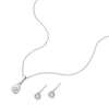 Thumbnail Image 2 of Sterling Silver Diamond Illusion Earrings & Necklace Jewellery Set
