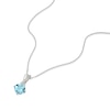 Thumbnail Image 2 of 9ct White Gold 16&quot; Diamond & Topaz Solitaire Pendant